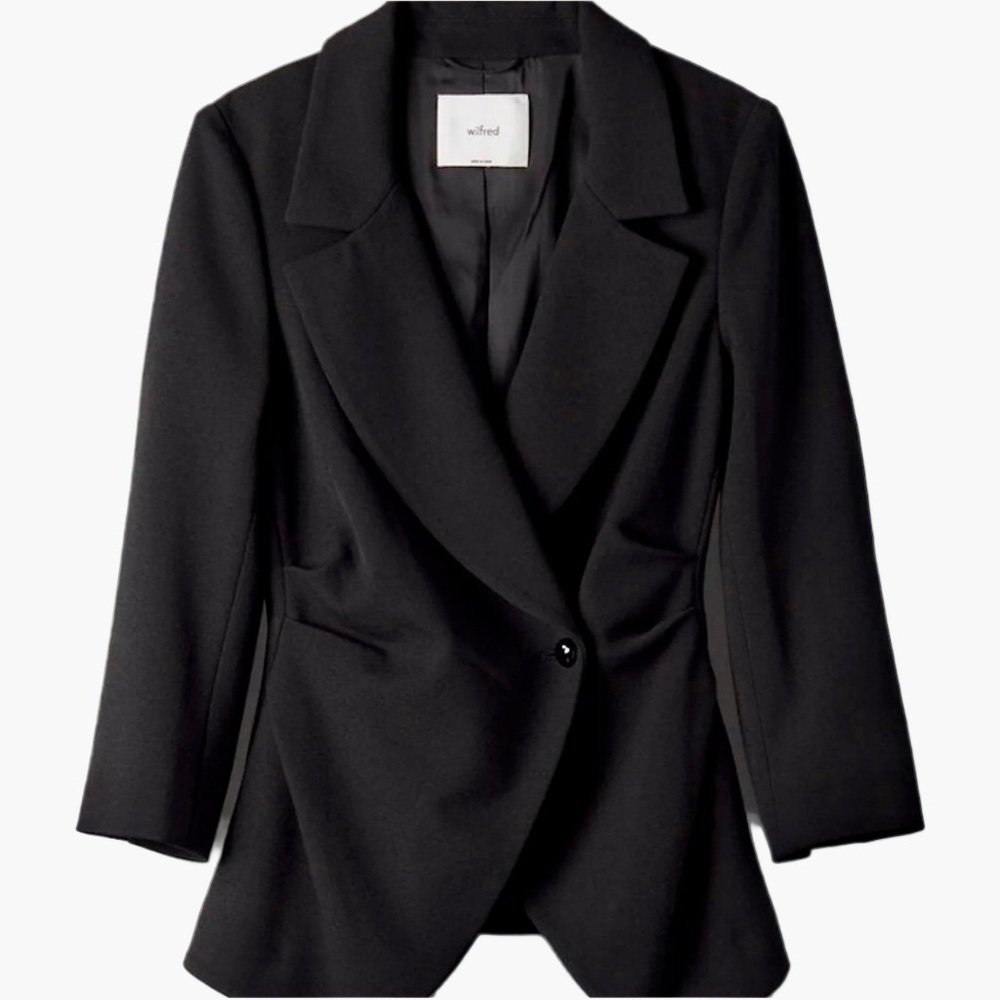Aritzia Selina Blazer Tailored Wrap Style Sz 4 Black NWT Business Quiet Luxury - Picture 4 of 8